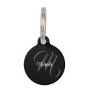 Search for monogrammed pet tags Black