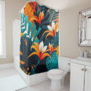Search for hibiscus flower shower curtains Green