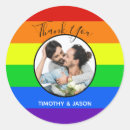 Search for rainbow wedding stickers Thank you
