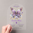 Search for purple gold quinceanera invitations Butterflies