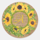 Search for sunflower on burlap stickers Yellow