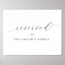 Search for reserved for the grooms family wedding signs Calligraphy