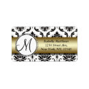 Search for gold damask return address labels Vintage