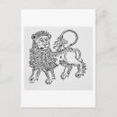 Search for lion illustration postcards Zodiac