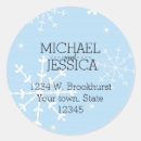 Search for snowflake address stickers Blue