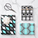 Recherche de rétro motif atomique papier cadeau Turquoise