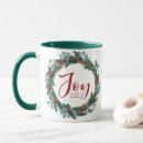 Search for joy to the world mugs Red and green