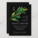 Search for green and black wedding invitations Botanical
