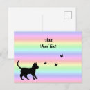 Recherche de chat et papillon cartes postales Coloré