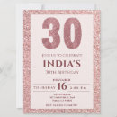 Search for rose gold 30th birthday invitations Simple