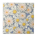 Search for white flower pattern on blue tiles Flowers