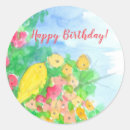 Search for happy bird stickers Pink flowers