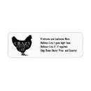 Search for funny chicken return address labels Crazy chicken lady