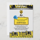 Search for baby under construction invitations Boy