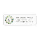 Search for monogram wreath return address labels Initial