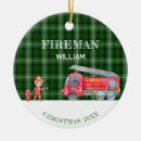 Search for blue truck holiday decor Fireman