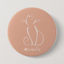 Recherche de chat blanc badges Minimaliste
