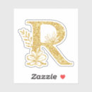Search for gold r monogram stickers Floral