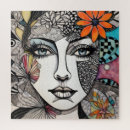 Search for womans face puzzles Beautiful