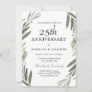 Search for green leaves wedding anniversary invitations Elegant