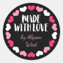 Search for heart stickers Made with love
