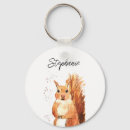 Search for squirrel keychains Watercolor