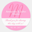 Search for pink and white wedding stickers Initial