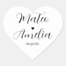 Search for bride and groom names stickers Simple