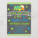 Search for garbage truck birthday invitations Party