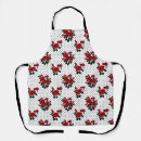 Search for red background aprons Red and black