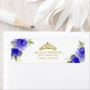 Search for royal blue and gold return address labels Floral