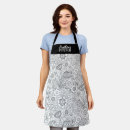 Search for black and white floral aprons For her