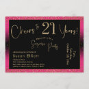 Recherche de surprise 21ans anniversaire invitations Parties scintillant d'or