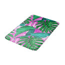 Search for green leaves bath mats Pink and green