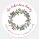 Search for berries return address labels Christmas wreath