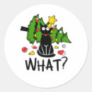 Search for funny black cat stickers Santa