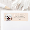 Search for bichon frise return address labels Watercolor