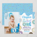 Search for doughnut 1st birthday invitations Doughnut sweet one