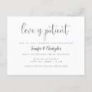 Search for love is patient wedding invitations Minimalist