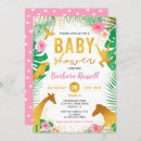 Recherche de pink safari baby shower invitations Tropical