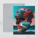 Recherche de crâne coloré cartes postales Bleu