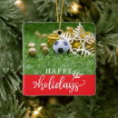 Search for soccer ball ornaments Xmas