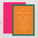 Search for teal and orange wedding invitations Colourful