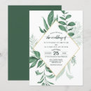 Search for hunter wedding invitations Green and white