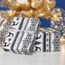 Search for black white christmas snowflakes wrapping paper Fair isle