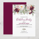 Recherche de burgundy anniversaire invitations Aquarelle florale