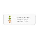 Search for topiary return address labels Watercolor