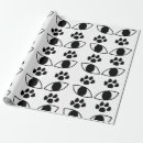 Recherche de pattes de chat papier cadeau Noir et blanc