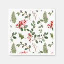 Search for holly leaves napkins Watercolor
