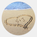 Search for heart in sand stickers Blue